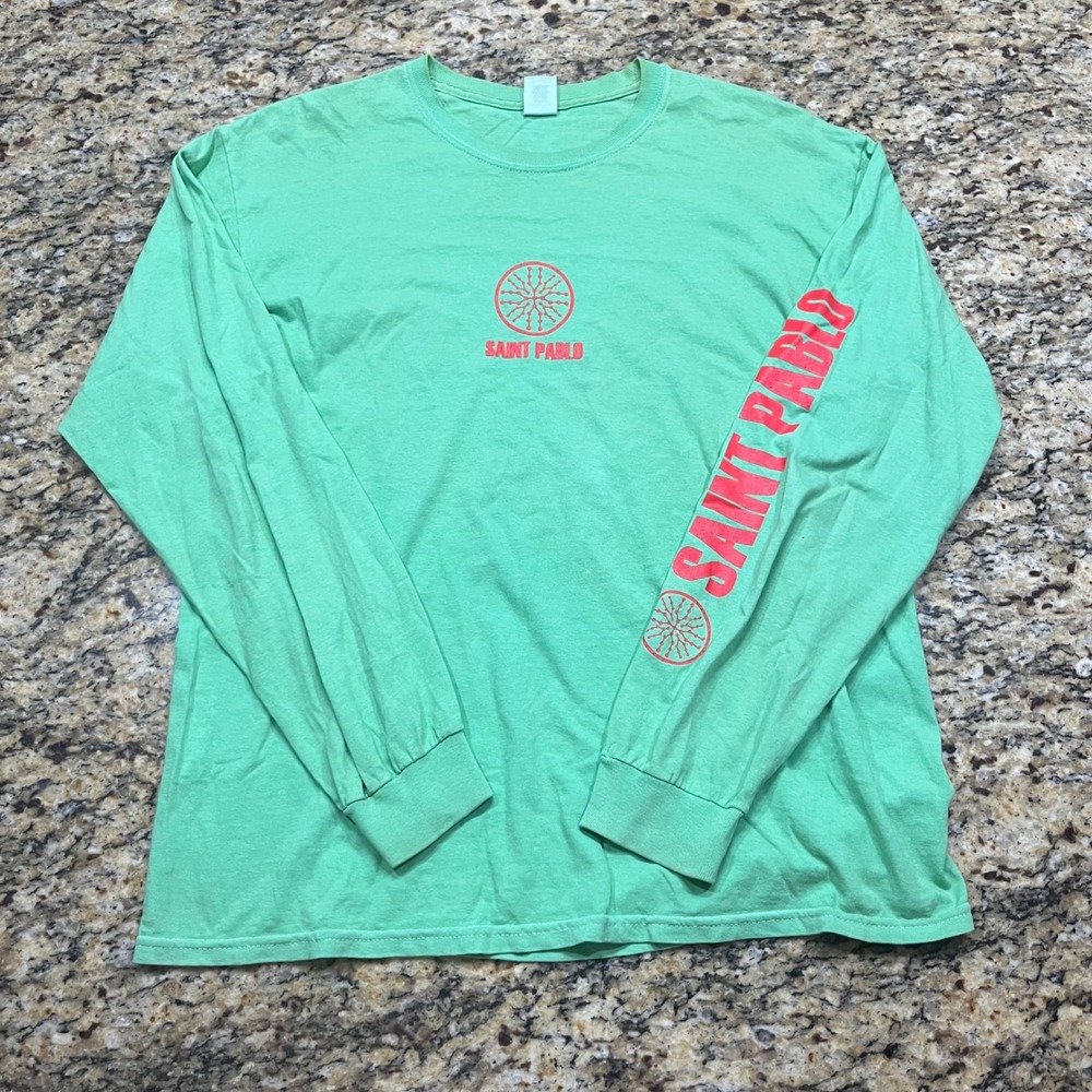 Kanye West Saint Pablo Tour Long Sleeve Shirt Mint Green Mens‎ Large